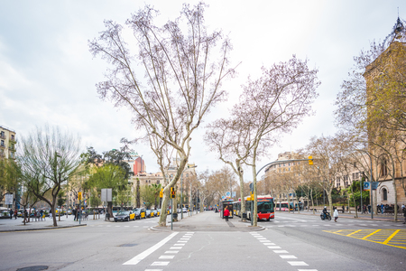 BARCELONA, SPAIN - MARCH 21: streets of Barcelona on March 21, 2015. Barcelona is the capital city of Catalonia in Spain and the country's second largest city, with a population of 1.6 millionのeditorial素材