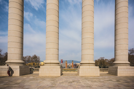 SPAIN, BARCELONA - MARCH 21: National Museum on march, 21 2015: National Museum  is the national museum of Catalan visual art Situated on MontjuÃ¯c hill near placa espanyaのeditorial素材