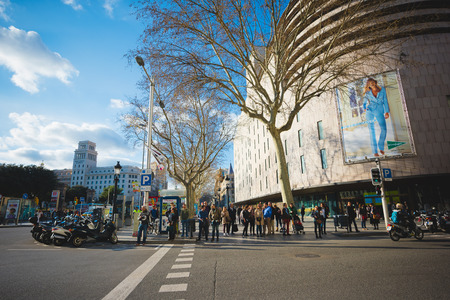BARCELONA, SPAIN - MARCH 21: streets of Barcelona on March 21, 2015. Barcelona is the capital city of Catalonia in Spain and the country's second largest city, with a population of 1.6 millionのeditorial素材