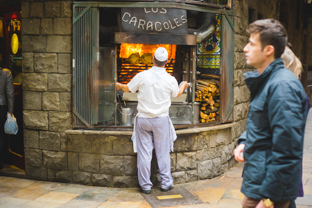 BARCELONA, SPAIN - MARCH 21: streets of Barcelona on March 21, 2015. Barcelona is the capital city of Catalonia in Spain and the country's second largest city, with a population of 1.6 millionのeditorial素材