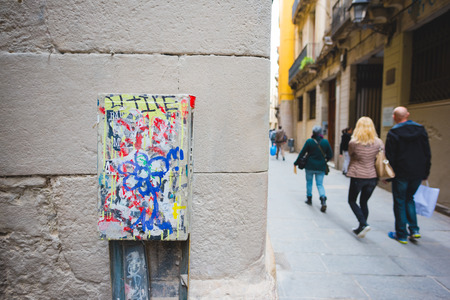 BARCELONA, SPAIN - MARCH 21: streets of Barcelona on March 21, 2015. Barcelona is the capital city of Catalonia in Spain and the country's second largest city, with a population of 1.6 millionのeditorial素材