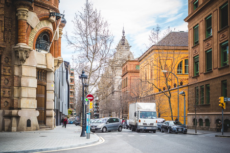 BARCELONA, SPAIN - MARCH 21: streets of Barcelona on March 21, 2015. Barcelona is the capital city of Catalonia in Spain and the country's second largest city, with a population of 1.6 millionのeditorial素材