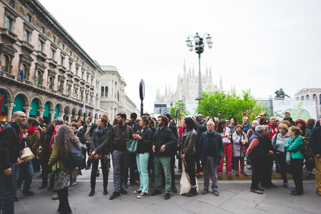 MILAN, ITALY - APRIL 25: celebration of liberation held in Milan on April 25, 2015. People took the streets in Milan to celebrate the 70th anniversary of the liberation of Italy from Nazism and Fascismのeditorial素材