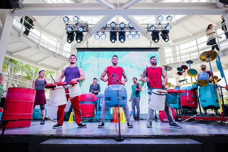 MILAN, ITALY - MAY 27: percussions show at Expo, universal exposition on the theme of food on MAY...