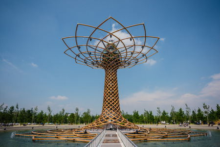 MILAN, ITALY - MAY 27: tree of life at Expo, universal exposition on the theme of food on MAY 27, 2015 in Milanのeditorial素材