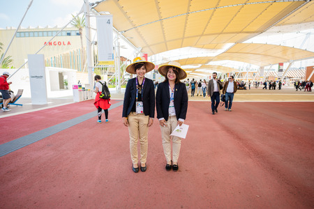 MILAN, ITALY - MAY 27: People visit Expo, universal exposition on the theme of food on MAY 1, 2015 in Milanのeditorial素材