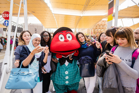 MILAN, ITALY - MAY 27: People visit Expo, universal exposition on the theme of food on MAY 1, 2015 in Milanのeditorial素材