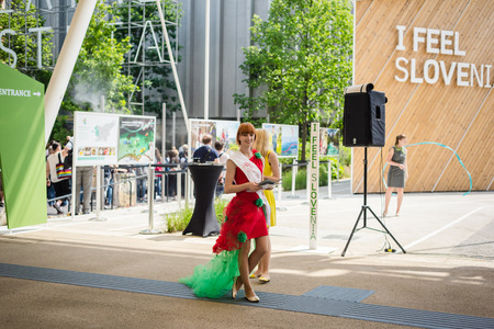 MILAN, ITALY - MAY 27: People visit Expo, universal exposition on the theme of food on MAY 27, 2015 in Milanのeditorial素材