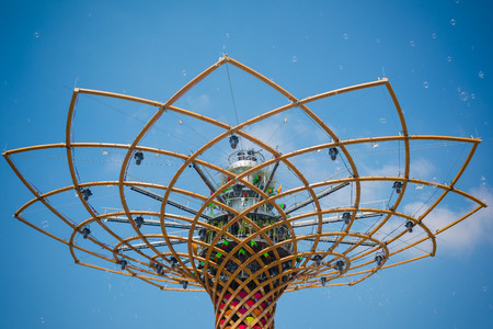 MILAN, ITALY - MAY 27: tree of life at Expo, universal exposition on the theme of food on MAY 27, 2015 in Milanのeditorial素材