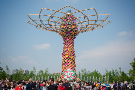 MILAN, ITALY - MAY 27: tree of life at Expo, universal exposition on the theme of food on MAY 1, 2015 in Milanのeditorial素材