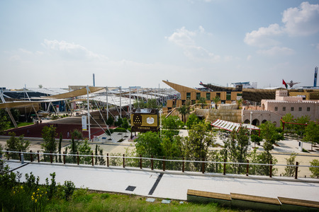 MILAN, ITALY - MAY 27:view from above of Expo, universal exposition on the theme of food on MAY 27, 2015 in Milanのeditorial素材