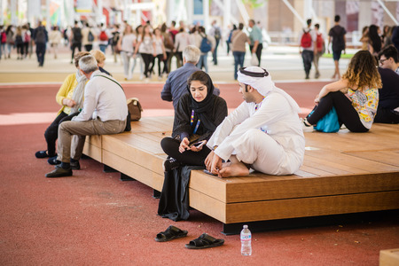 MILAN, ITALY - MAY 27: People visit Expo, universal exposition on the theme of food on MAY 27, 2015 in Milanのeditorial素材
