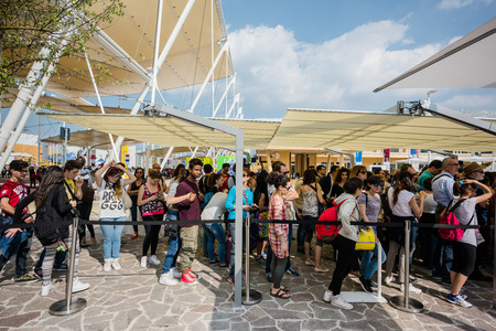 MILAN, ITALY - MAY 27: People visit Expo, universal exposition on the theme of food on MAY 27, 2015...