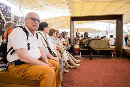 MILAN, ITALY - MAY 27: People visit Expo, universal exposition on the theme of food on MAY 27, 2015 in Milanのeditorial素材