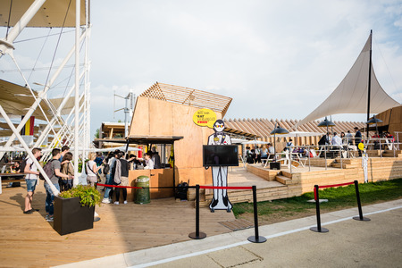 MILAN, ITALY - MAY 27: belgium pavillon at Expo, universal exposition on the theme of food on MAY 27, 2015 in Milanのeditorial素材