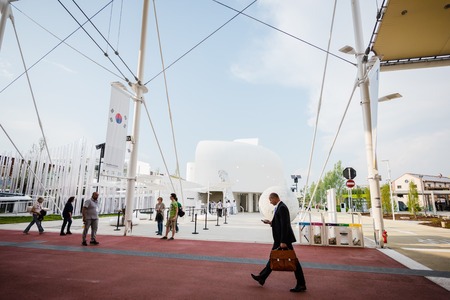 MILAN, ITALY - MAY 27: People visit Expo, universal exposition on the theme of food on MAY 27, 2015 in Milanのeditorial素材