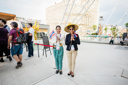 MILAN, ITALY - MAY 27: People visit Expo, universal exposition on the theme of food on MAY 27, 2015 in Milanのeditorial素材