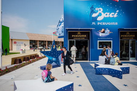 MILAN, ITALY - MAY 27: perugina pavillon at Expo, universal exposition on the theme of food on MAY 27, 2015 in Milanのeditorial素材