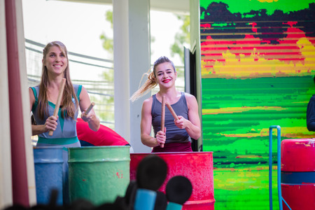 MILAN, ITALY - MAY 27: percussions show at Expo, universal exposition on the theme of food on MAY 27, 2015 in Milanのeditorial素材