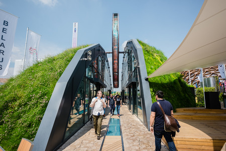 MILAN, ITALY - MAY 27: People visit Expo, universal exposition on the theme of food on MAY 27, 2015 in Milanのeditorial素材