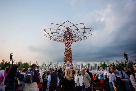 MILAN, ITALY - MAY 27: tree of life at Expo, universal exposition on the theme of food on MAY 27, 2015 in Milanのeditorial素材