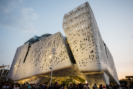 MILAN, ITALY - MAY 27: Italian pavillon at Expo, universal exposition on the theme of food on MAY 27, 2015 in Milanのeditorial素材