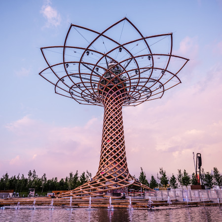 MILAN, ITALY - MAY 27: tree of life at Expo, universal exposition on the theme of food on MAY 27, 2015 in Milanのeditorial素材