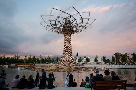 MILAN, ITALY - MAY 27: tree of life at Expo, universal exposition on the theme of food on MAY 27, 2015 in Milanのeditorial素材