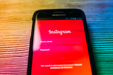 MILAN, ITALY - JANUARY 10: Samsung S6 opened to Instagram app. Instagram is a photo-sharing social...