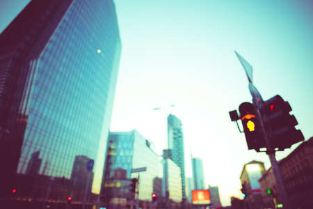Intntionally blurred view of the skycraper of a metropolisの写真素材