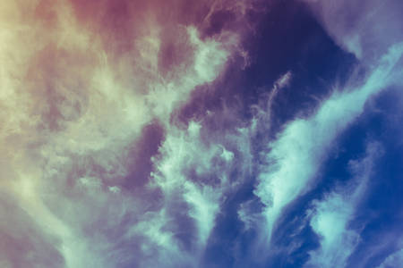 Vintage filtered blue sky with cloud - freedom, free, summer conceptの写真素材