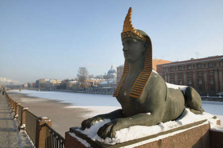 Egyptian bridge.Sphinx.の写真素材