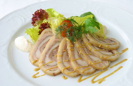 meat dish at restaurantの写真素材