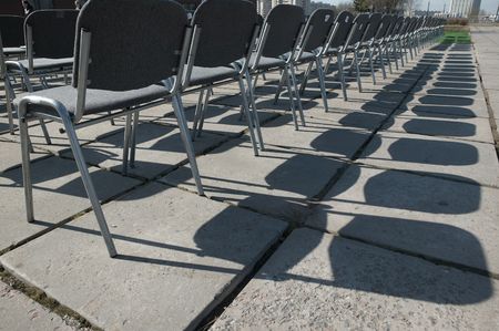 chairs and shadowsの写真素材