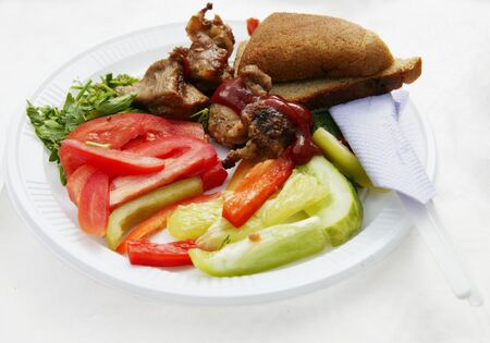 meat dish at restaurantの写真素材