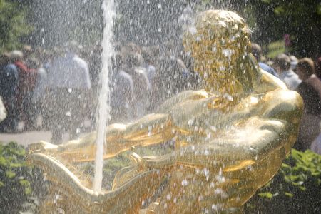 Fountain in Petrodvorets (Peterhof), St Petersburg, Russia.の写真素材