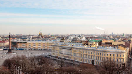 Panorama of St.-Petersburg. View of Palace Square, the building of the General Staff, the Alexander Column.のeditorial素材