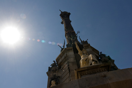 BARCELONA, SPAIN - AUGUST 05: Monument Columbus or Columbus's Column, August 05, 2011 in Barcelona,...