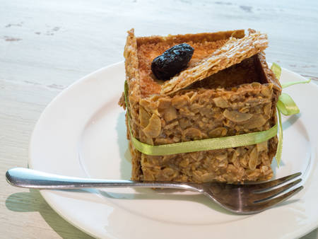 Walnut cake. Cake made from nuts.の写真素材