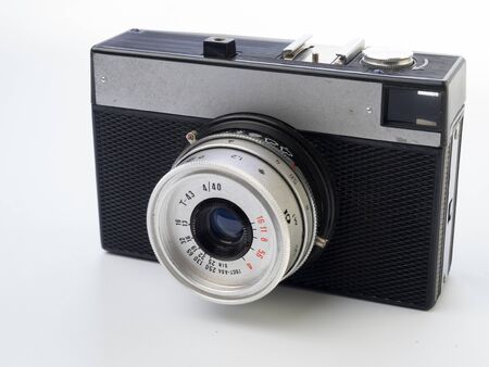 Vintage film camera.Retro camera on white background on January 28, 2016 in Saint Petersburg,...