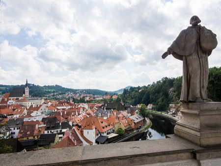 View over Cesky Krumlov in Bohemia, Czech Republic, Europe.のeditorial素材