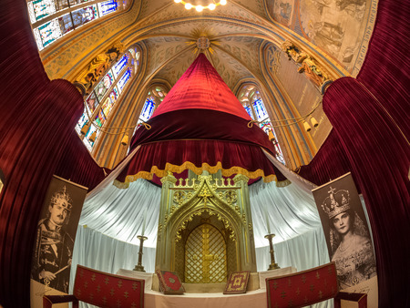 Budapest, Hungary - March 22 2017. The interior of Matthias Church, one of the famous attractions in Hungary. It is located in the area of Hungary Castle which also near Fisherman's Bastion.のeditorial素材