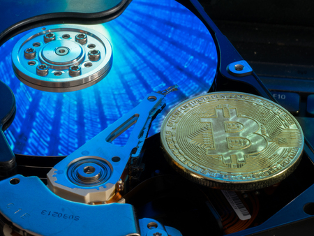 Computer hard disk (hard drive).