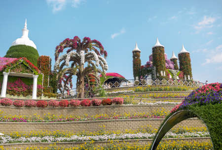 Dubai, United Arab Emirates - December 11 2019. 
Sculpture made of greenery inside Miracle Garden in Dubai, United Arab emirates.のeditorial素材