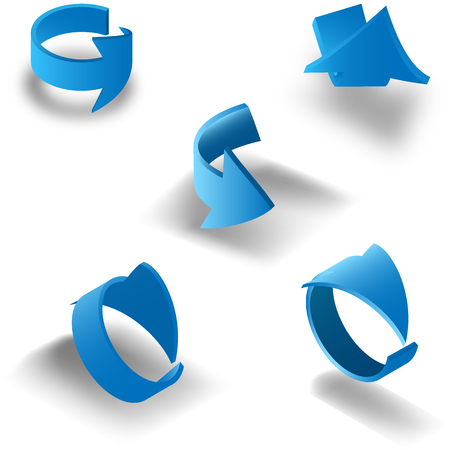 Set blue arrows. 3d icon. Vector illustration isolated on white background. Suitable for use on advertising banners posters, flyers promotional items, Seasonal discounts.のイラスト素材