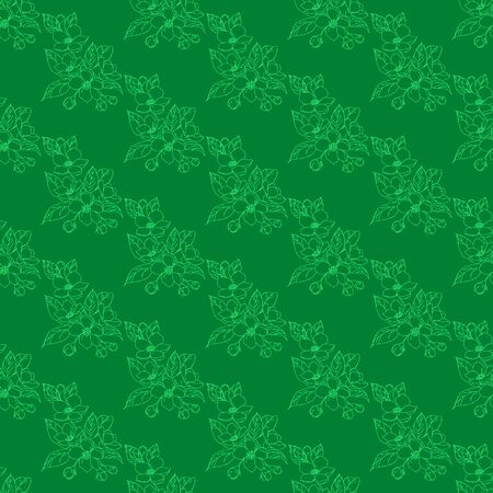 Elegant seamless floral pattern in soft green colors for your design.のイラスト素材