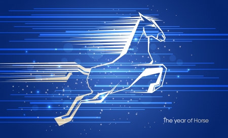 Horse - symbol of new 2014 year のイラスト素材