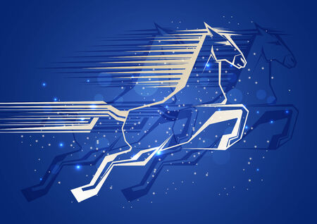 Horse - symbol of new 2014 year のイラスト素材