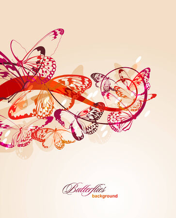 Colorful background with butterfly  Vector  のイラスト素材