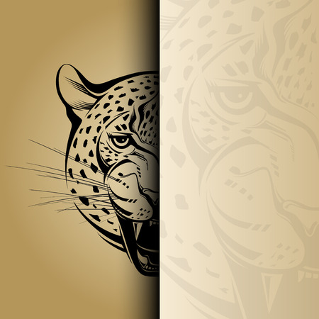 Angry leopard  Creative illustration のイラスト素材